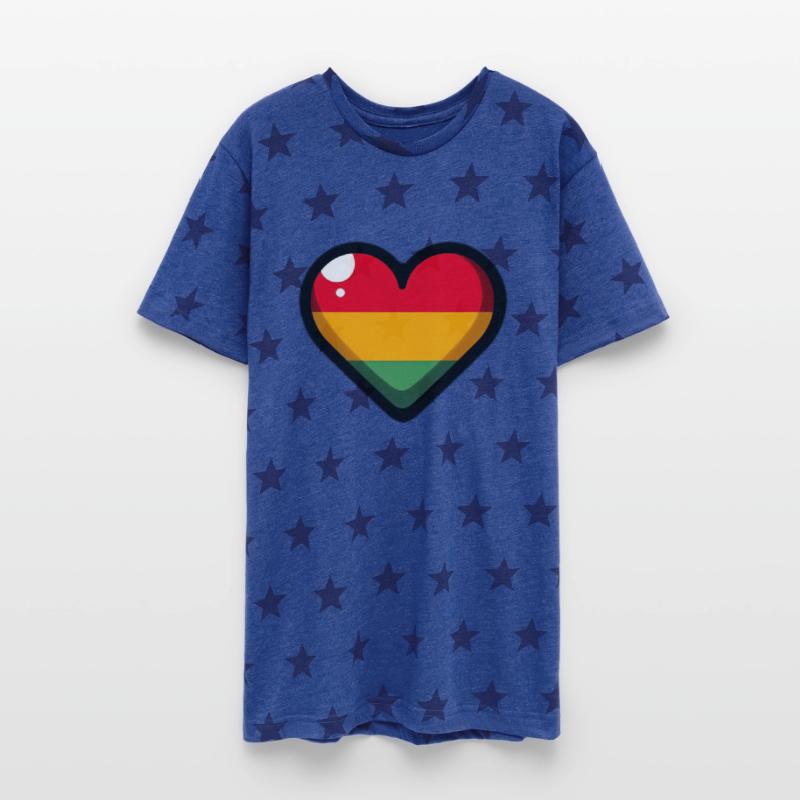 A heart with one red