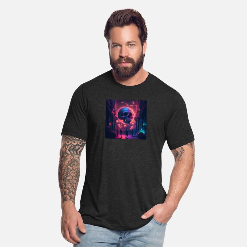 Acid goa skull trance design purple and dark blue