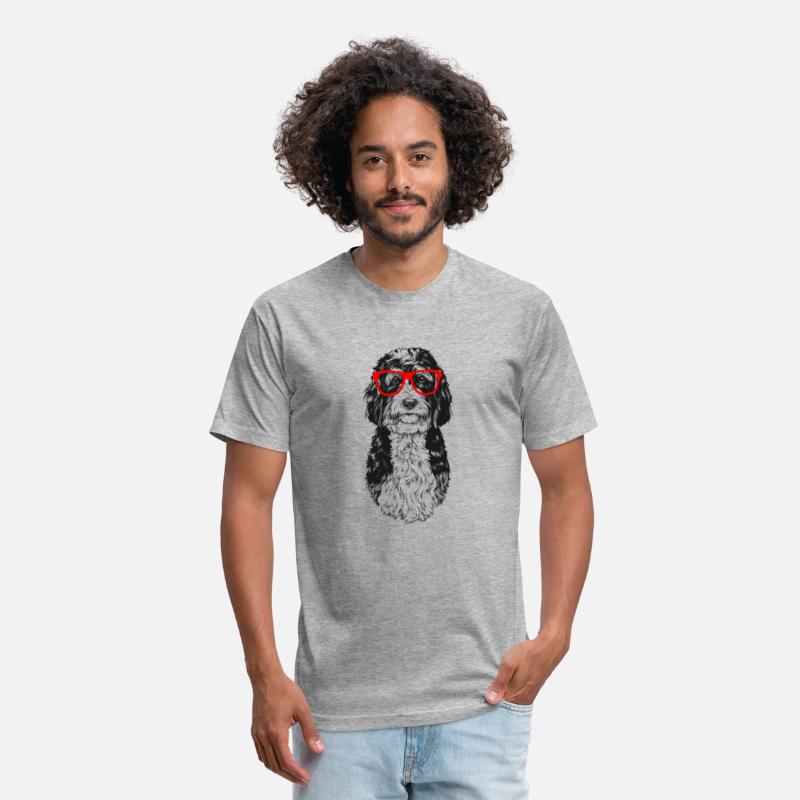 Bernedoodle In Red Glasses Nerd Doodle Dog