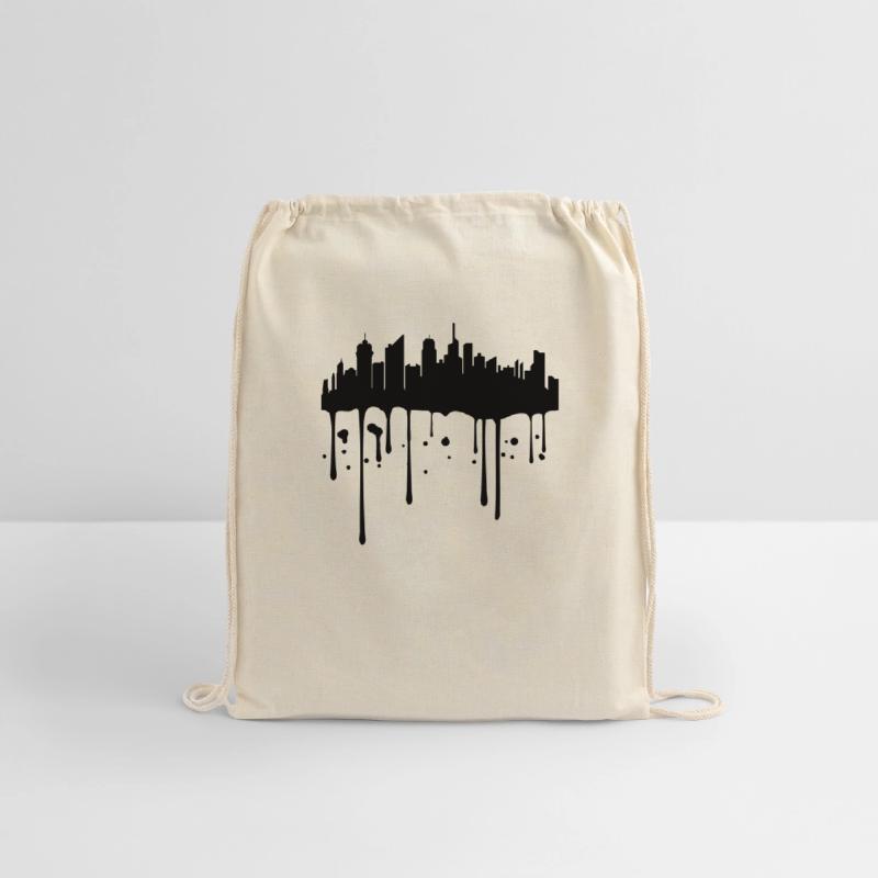 color stamp drop graffiti city metropolis silhouet