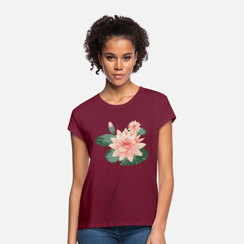 Water lily flower with bud in water lily pond