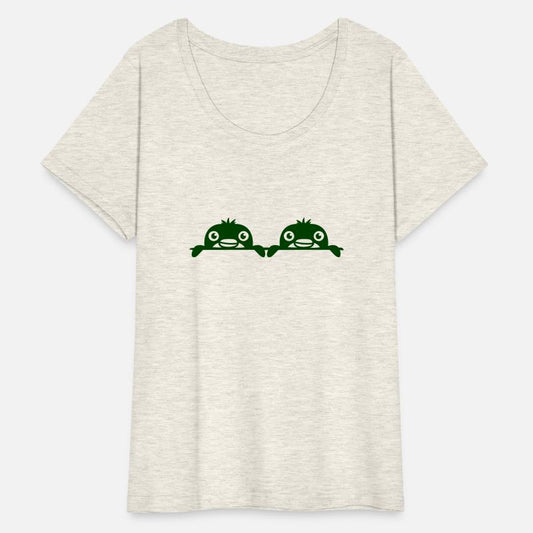 2 Penguins Two Friends Look Out From Behind a Wall