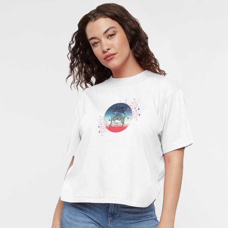 4th Of July Fireworks Messy Bun