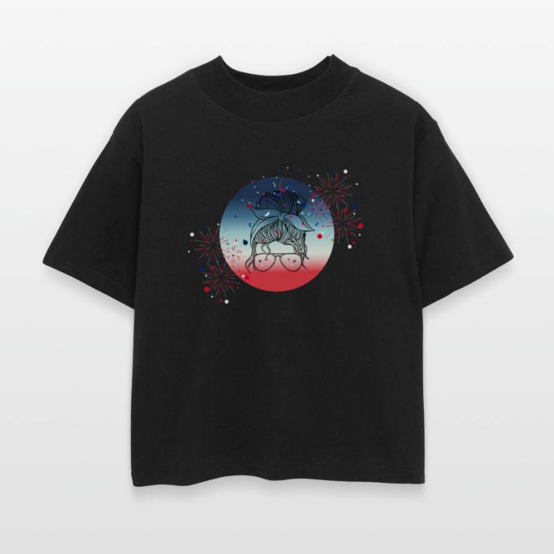 4th Of July Fireworks Messy Bun