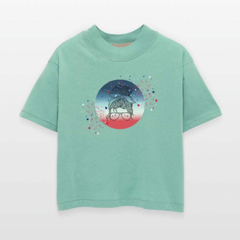 4th Of July Fireworks Messy Bun