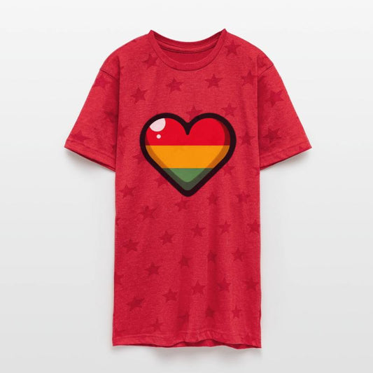 A heart with one red