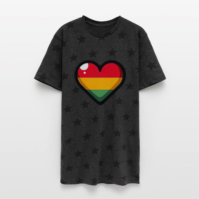 A heart with one red