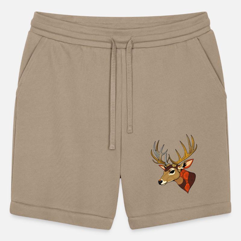 a stylized illustration of a deer's head