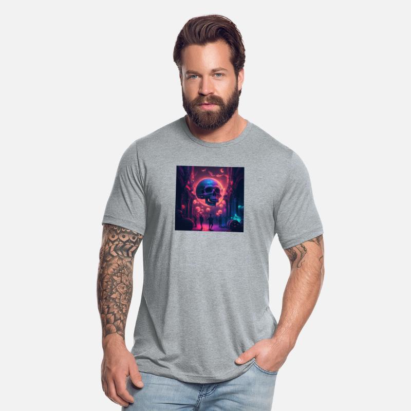 Acid goa skull trance design purple and dark blue