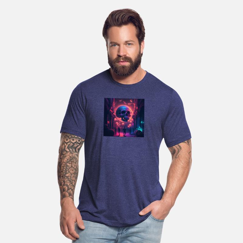 Acid goa skull trance design purple and dark blue