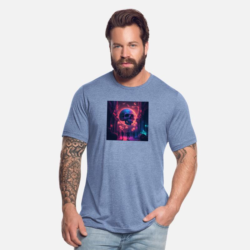 Acid goa skull trance design purple and dark blue