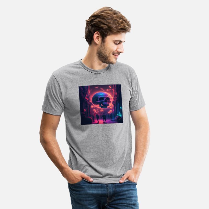 Acid goa skull trance design purple and dark blue