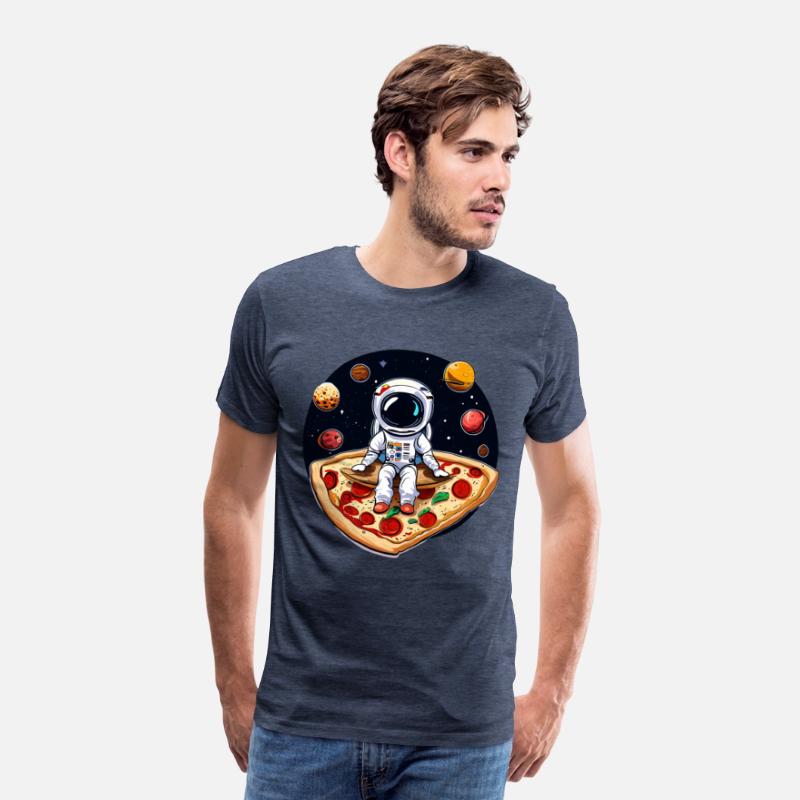 Astronaut on pizza in space