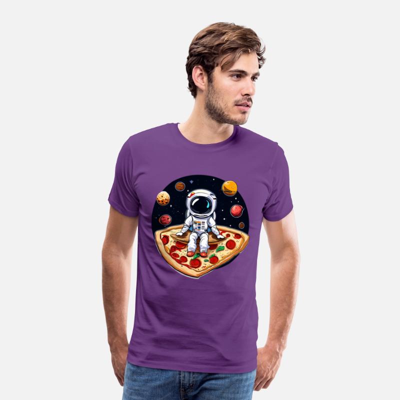 Astronaut on pizza in space