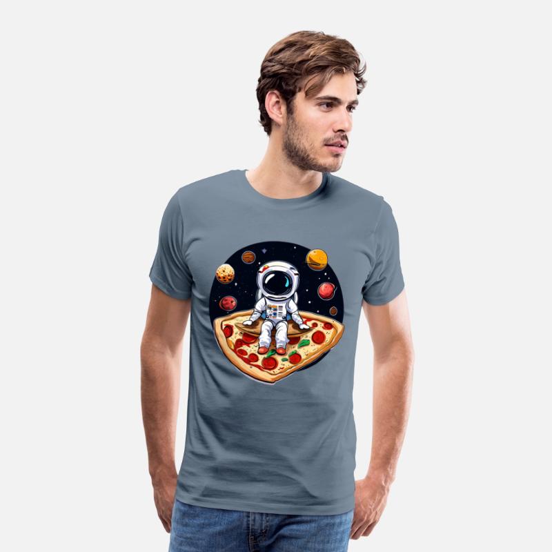Astronaut on pizza in space