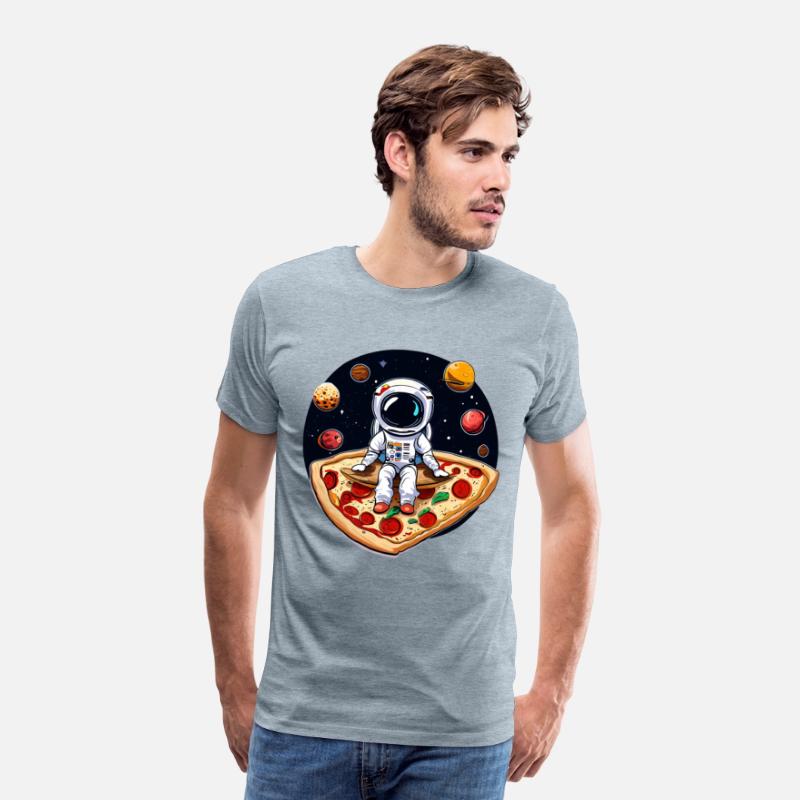 Astronaut on pizza in space