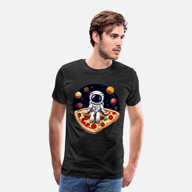 Astronaut on pizza in space