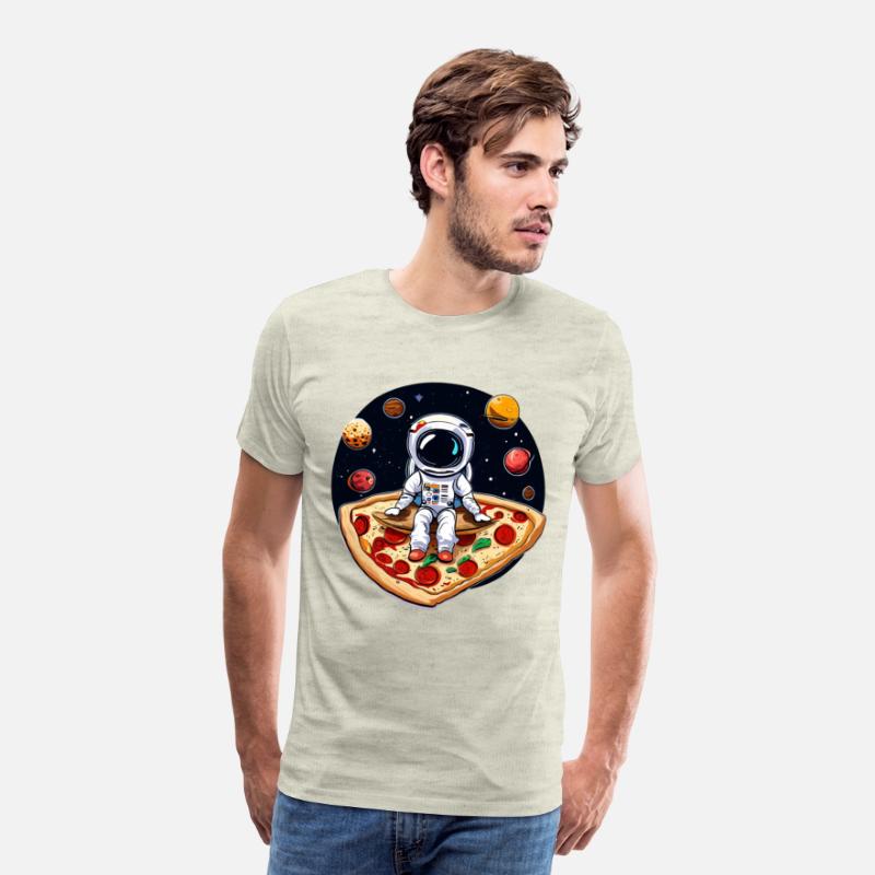 Astronaut on pizza in space