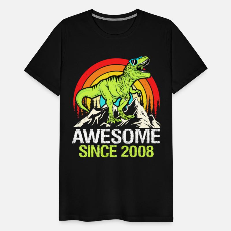 Awesome Since 2008 Dinosaur 15th Birthday Gift