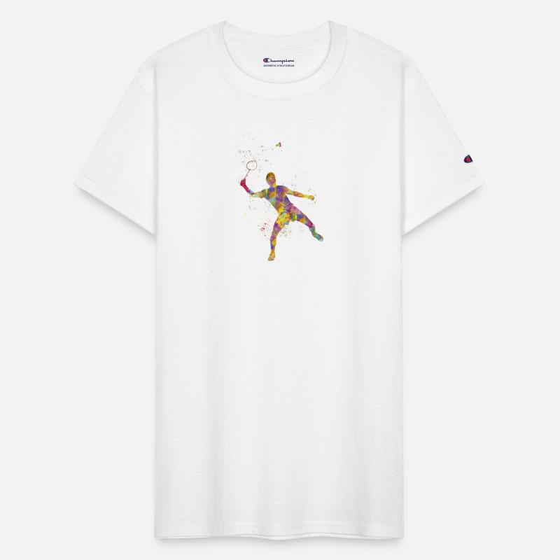 Badminton player in watercolor