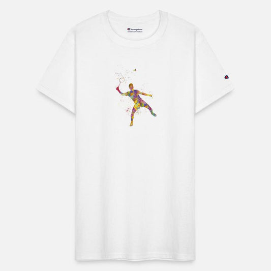 Badminton player in watercolor