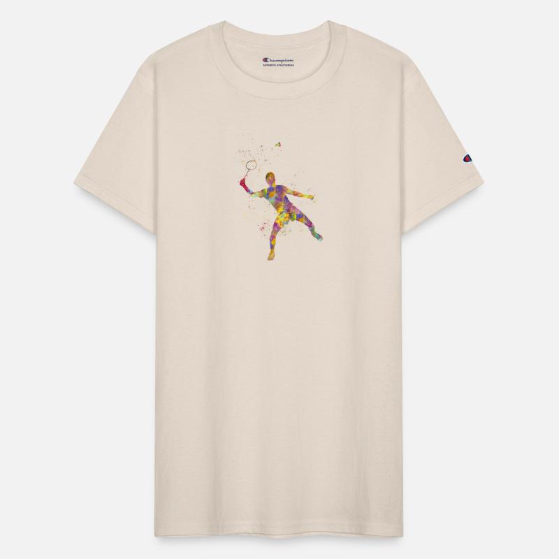 Badminton player in watercolor