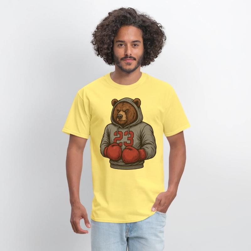 Bear 23 Boxing Hoodie Grizzly Gym Fighter Tee