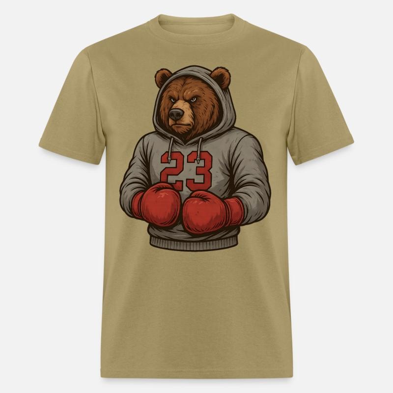 Bear 23 Boxing Hoodie Grizzly Gym Fighter Tee