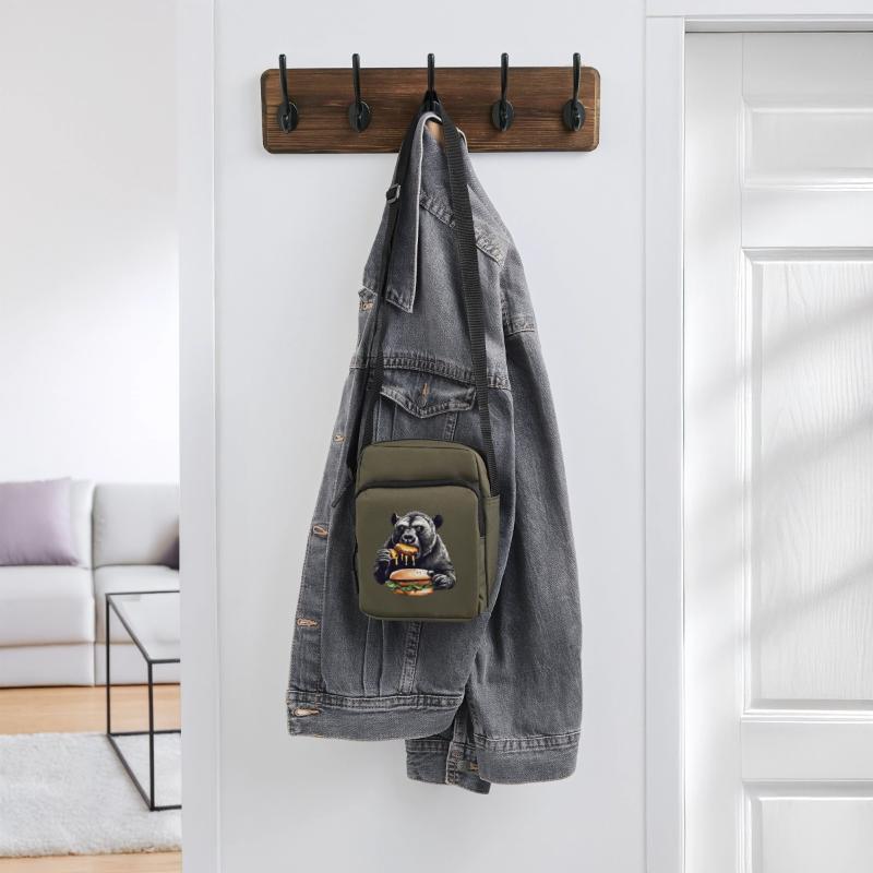 Bear Enjoying Burgers Illustration