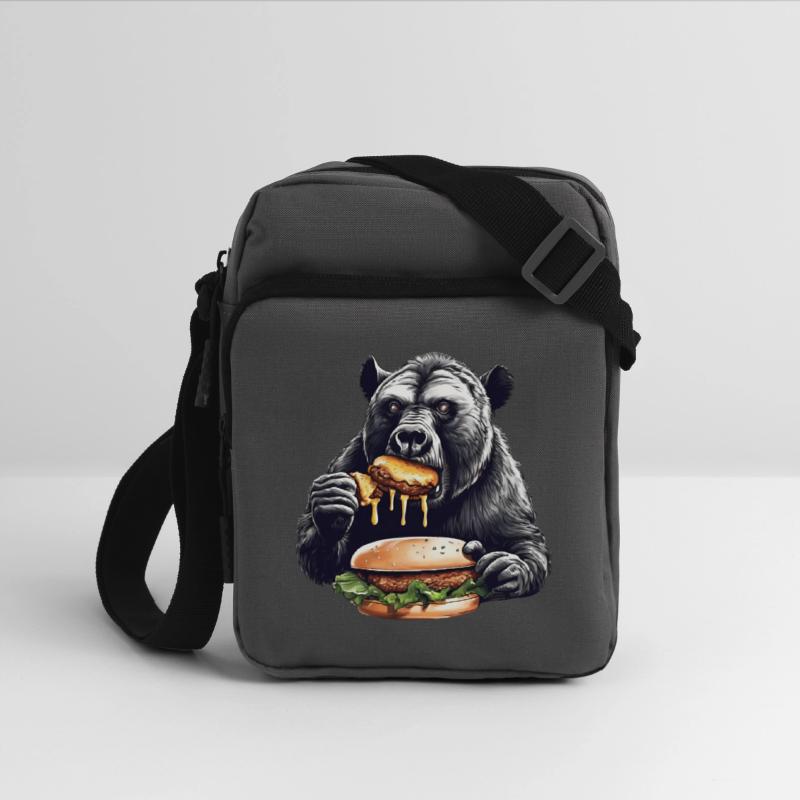 Bear Enjoying Burgers Illustration