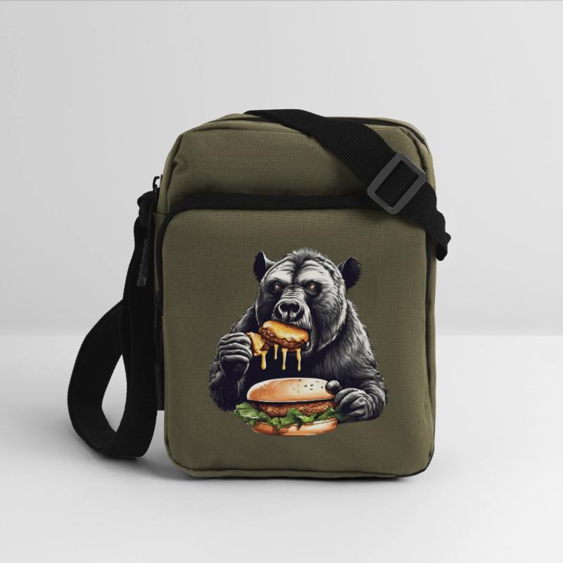 Bear Enjoying Burgers Illustration