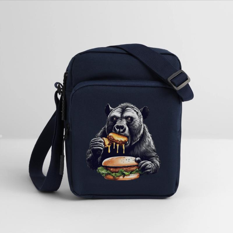 Bear Enjoying Burgers Illustration
