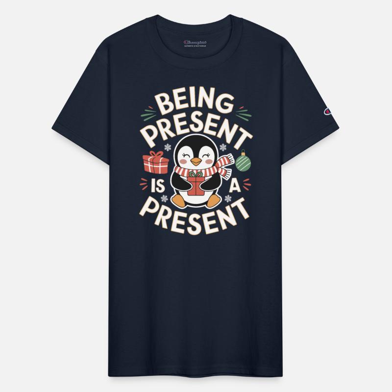 Being Present Is A Present Mindfulness Penguin