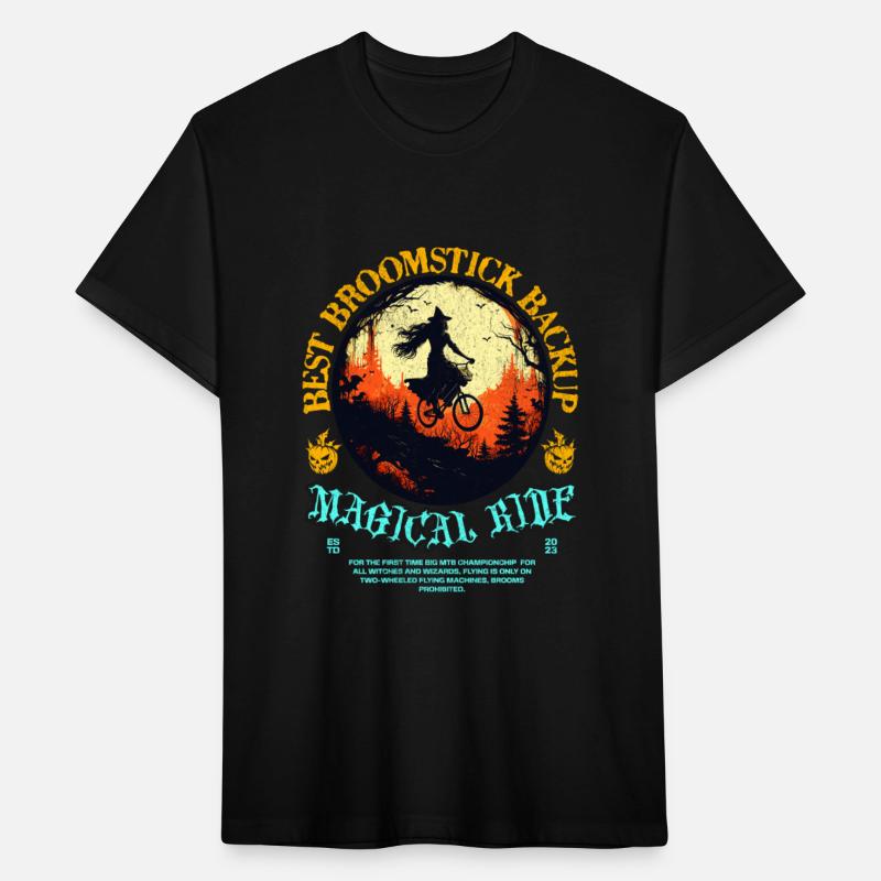 Bike shirt Halloween witch on mountain bike MTB