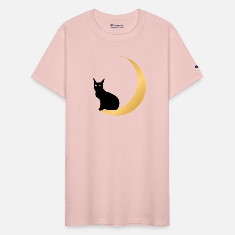 Black cat crescent moon dark night