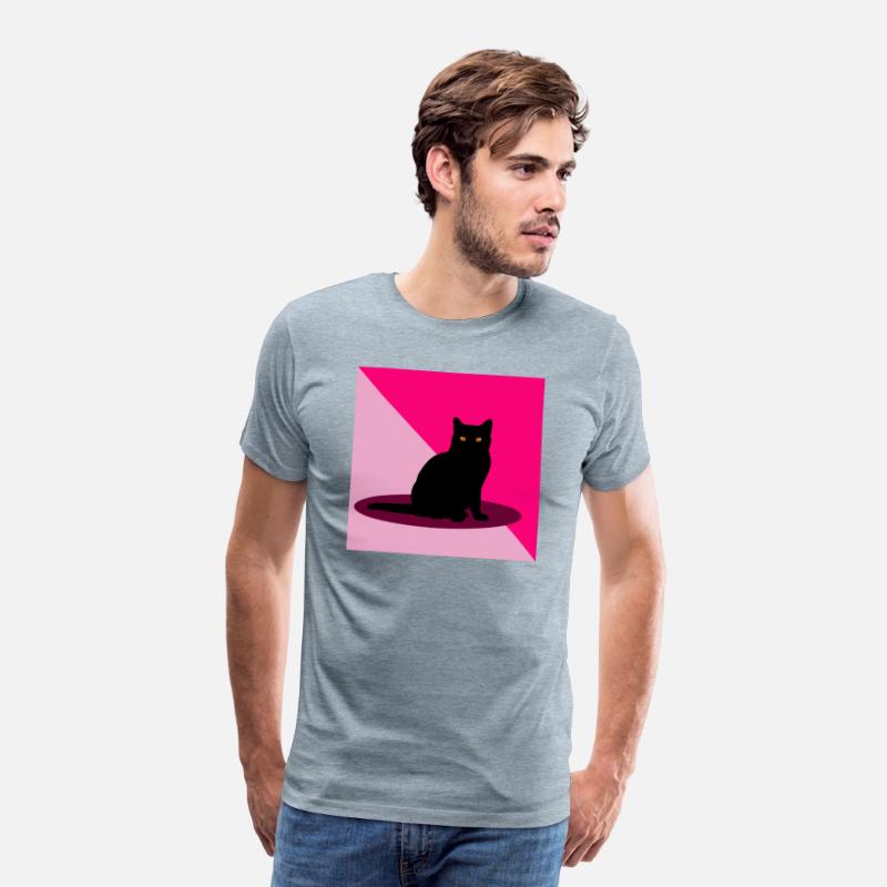 Black cat on a pink background