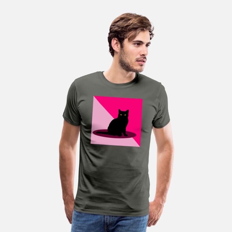 Black cat on a pink background