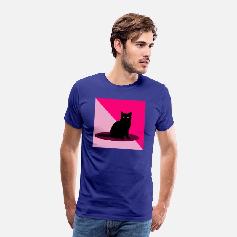 Black cat on a pink background