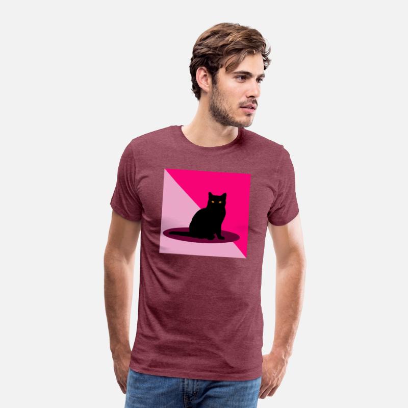 Black cat on a pink background