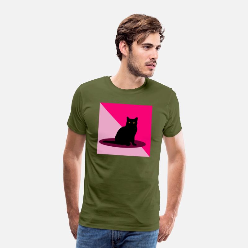 Black cat on a pink background