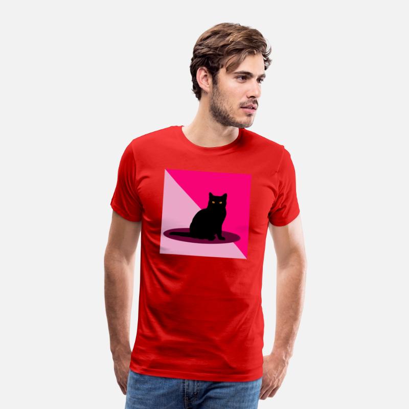 Black cat on a pink background