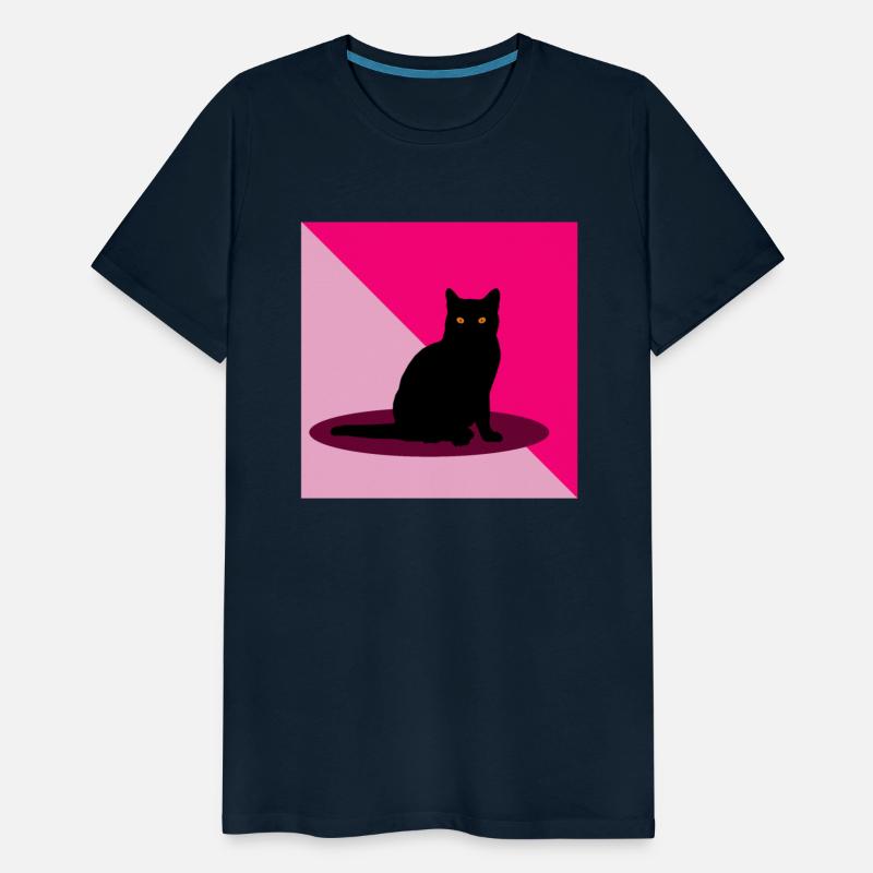Black cat on a pink background
