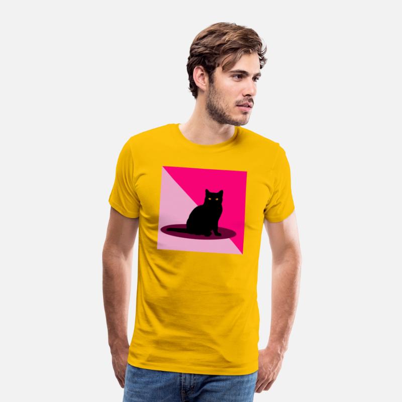 Black cat on a pink background