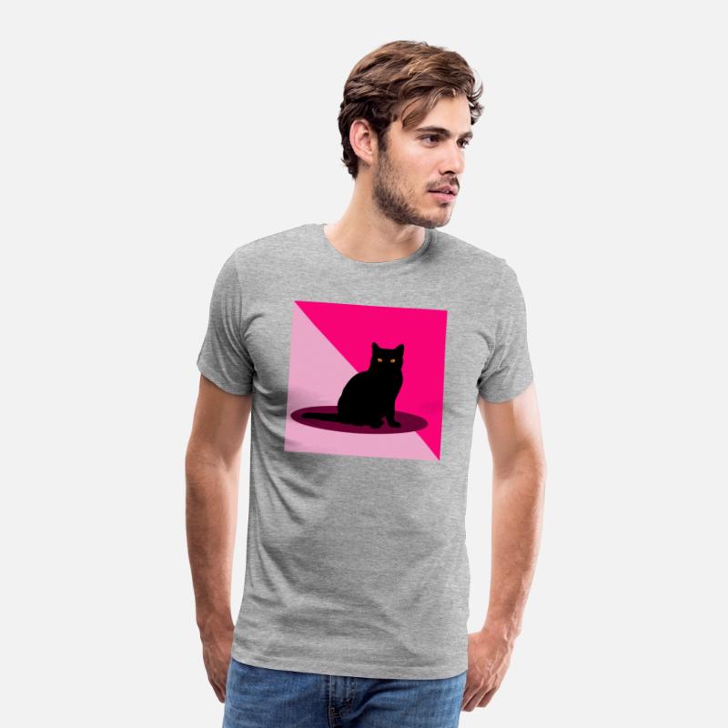 Black cat on a pink background