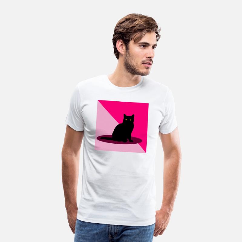 Black cat on a pink background