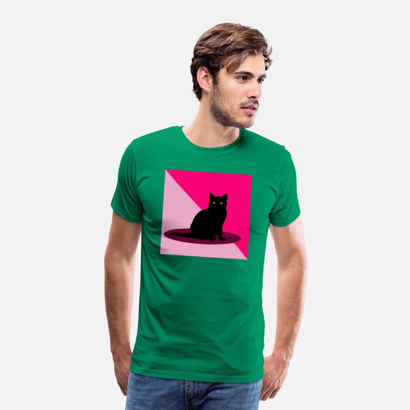 Black cat on a pink background