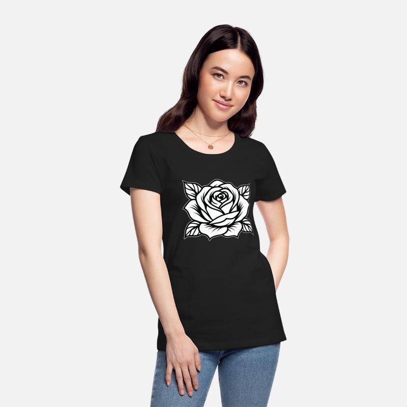 Black Ink Rose – Classic American Traditional Sty