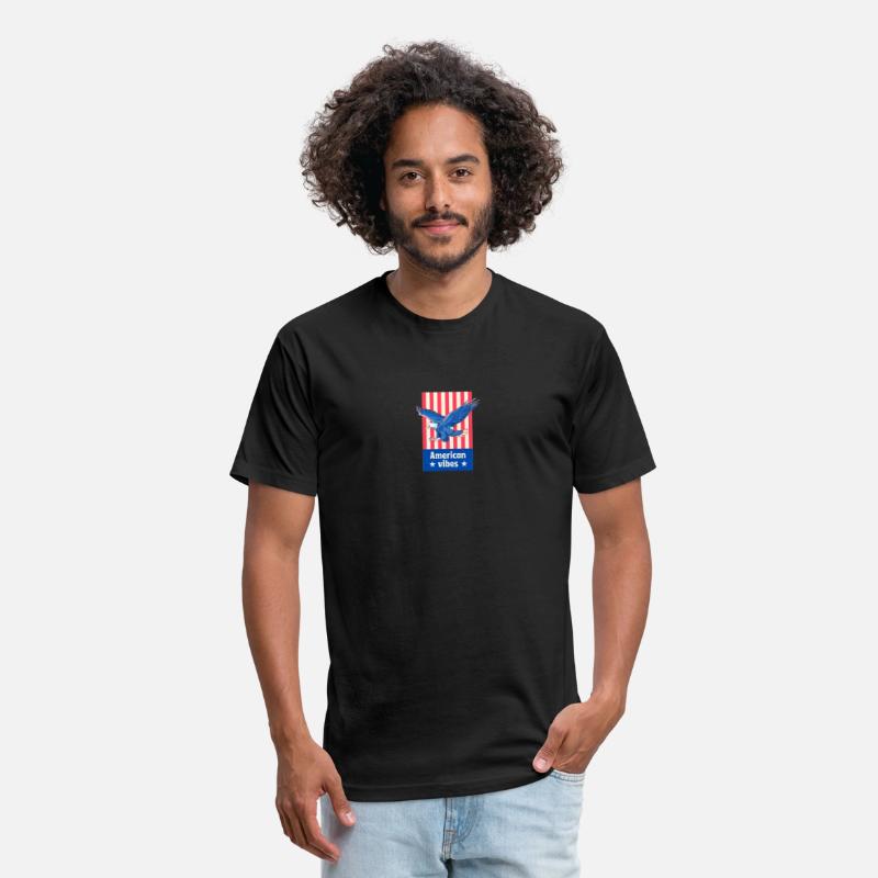 Blue Red Typographic USA flag T shirt