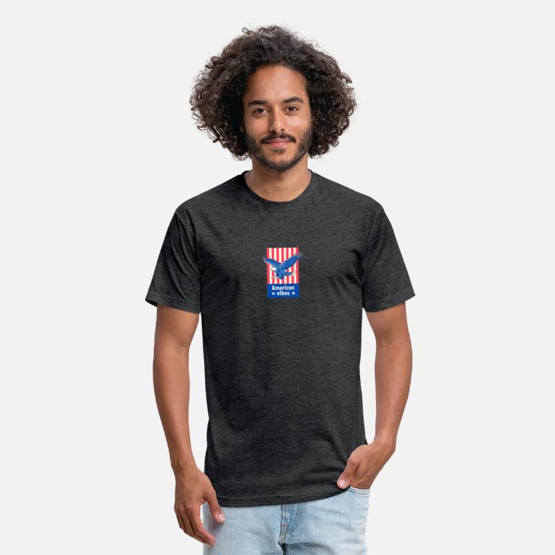 Blue Red Typographic USA flag T shirt