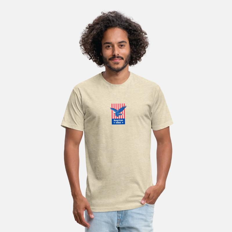 Blue Red Typographic USA flag T shirt